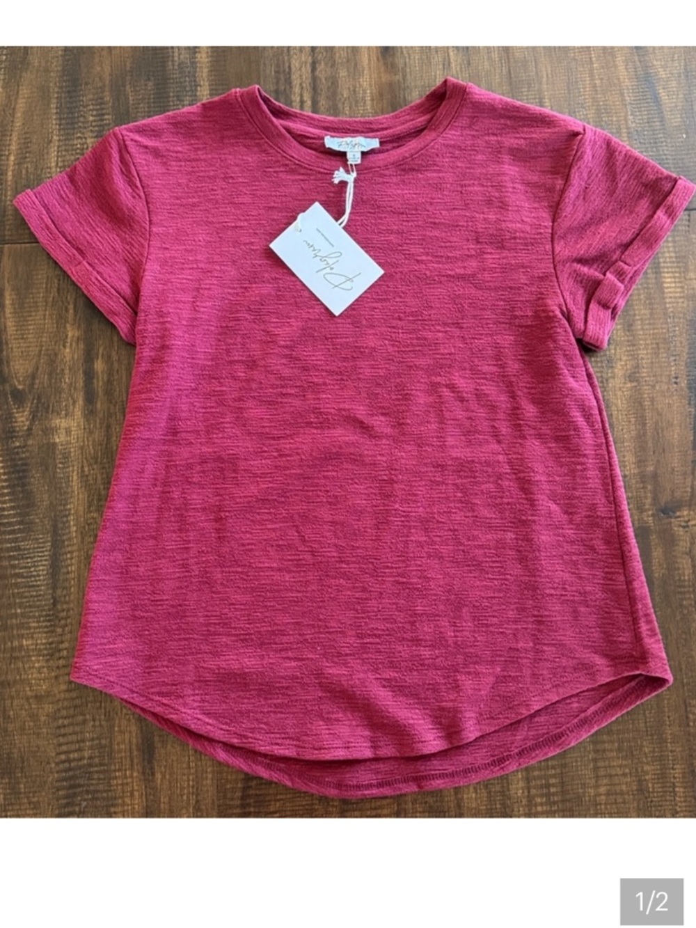 Polagram Deep Red Short Sleeve Top